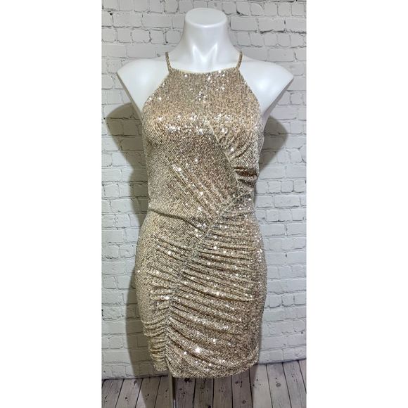 Parker Dresses & Skirts - Parker Alina High Neck Ruched Cocktail Dress